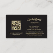 Gold Blätter Black Visitenkarte (Rückseite)