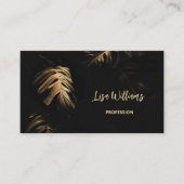 Gold Blätter Black Visitenkarte (Vorderseite)