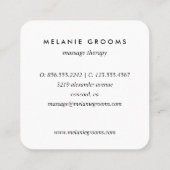 Gold-Blätter| Blau | Wellness-Wellness-Center-Mass Quadratische Visitenkarte (Rückseite)