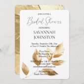 Gold-Blätter-Brautparty Einladung (Vorne/Hinten)