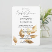 Gold-Blätter-Brautparty Einladung (Stehend Vorderseite)