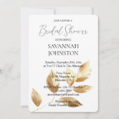 Gold-Blätter-Brautparty Einladung (Vorderseite)