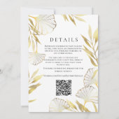 Gold-Blätter / Burgund-Hochzeit Einladung (Rückseite)