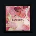 Gold Blätter Burgundy Blush Pink Erinnerungskiste<br><div class="desc">Gold Blätter Burgundy Blush Pink Bridal,  Babydusche Geburtstagssehen</div>