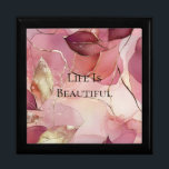 Gold Blätter Burgundy Blush Pink Erinnerungskiste<br><div class="desc">Gold Blätter Burgundy Blush Pink Bridal,  Babydusche Geburtstagssehen</div>