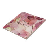 Gold Blätter Burgundy Blush Pink Fliese (Seite)