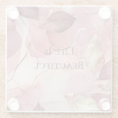 Gold Blätter Burgundy Blush Pink Glasuntersetzer (Rückseite)