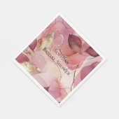 Gold Blätter Burgundy Blush Pink Serviette (Ecke)