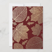 Gold Blätter Elegante Fall Foto Geburtstagsparty Einladung (Rückseite)