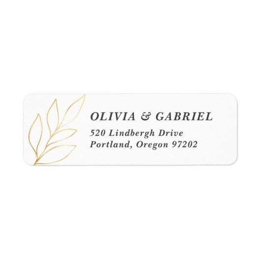 Gold Blätter Elegante luftige Hochzeitsfeier Rücks (Vorne)