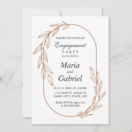 Gold-Blätter. Eleganter Rahmen Luxury Engagement P Einladung