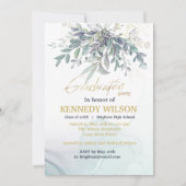 Gold-Blätter Eucalyptus Nursing School Abschluss I Einladung (Vorderseite)