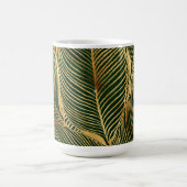 Gold Blätter Forest Green Elegantes Muster Kaffeetasse (Mittel)