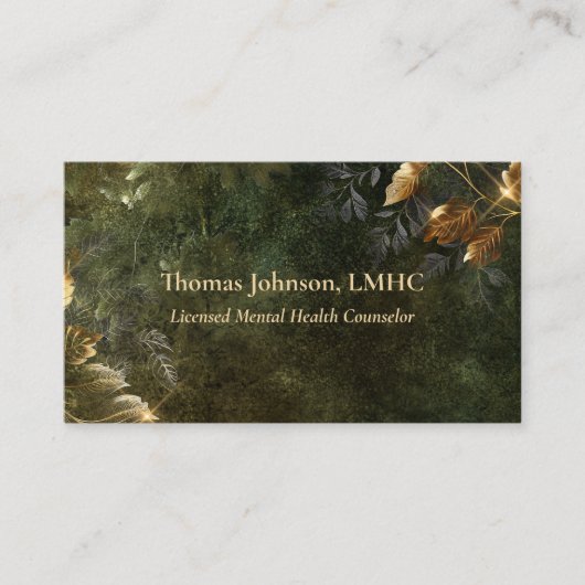 Gold-Blätter für psychische Gesundheitsberater | A Visitenkarte (Vorderseite)