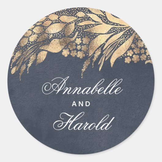 Gold Blätter Garten Schöne Siegel Runder Aufkleber (Vorderseite)