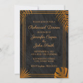 Gold Blätter Geometric Frame Probe Dinnar Einladung (Vorderseite)