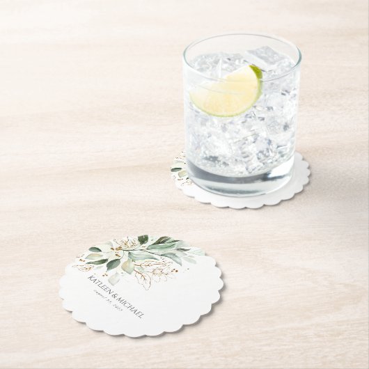 Gold Blätter Greenery Boho Summer Untersetzer (Vor Ort)