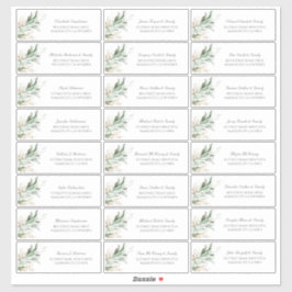 Gold Blätter Grüne Gastnamen Adressenmarken Aufkleber