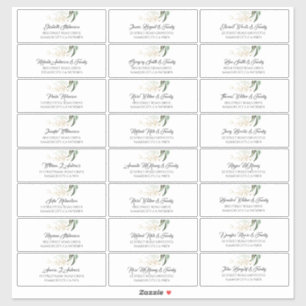 Gold Blätter Grüne Gastnamen Adressenmarken Aufkleber