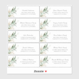 Gold Blätter Grüne Gastnamen Adressenmarken Aufkleber