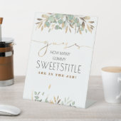 Gold Blätter Grüne Kinderdusche schätzen wie viele Sockelschild (In SItu)