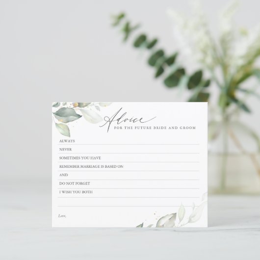 Gold Blätter Grüne Weinkarte (Stehend Vorderseite)