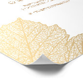 Gold Blätter Hochzeit im Herbst Begrüßungszeichen Poster (Ecke)