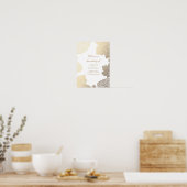 Gold Blätter Hochzeit im Herbst Begrüßungszeichen Poster (Küche)