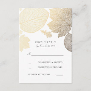 Gold-Blätter Hochzeit im Herbst RSVP-Karten RSVP Karte