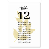 Gold-Blätter Hochzeitsskala für Tischnummern (Rückseite)