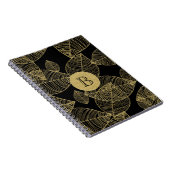 Gold-Blätter im Black Elegant Notebook Journal Notizblock (Rechte Seite)