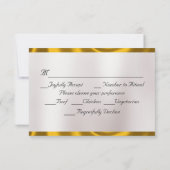 Gold-Blätter im Rahmen Lila RSVP Karte (Rückseite)