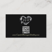 Gold-Blätter in Schwarz, QR-Code Begleitkarte (Rückseite)