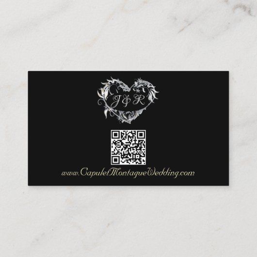 Gold-Blätter in Schwarz, QR-Code Begleitkarte (Rückseite)