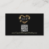 Gold-Blätter in Schwarz, QR-Code Begleitkarte (Rückseite)