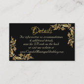 Gold-Blätter in Schwarz, QR-Code Begleitkarte (Vorderseite)