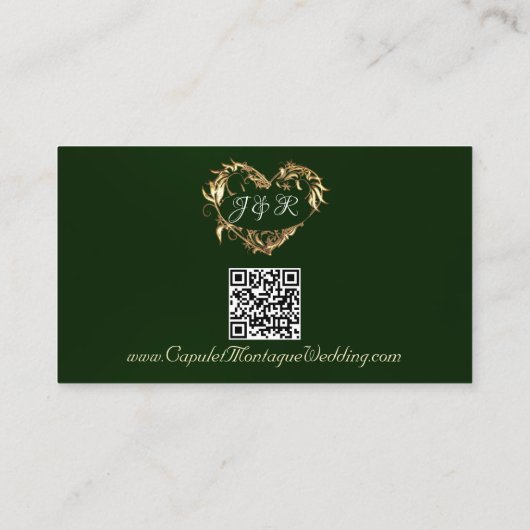 Gold-Blätter in Smaragd, QR-Code Begleitkarte (Rückseite)