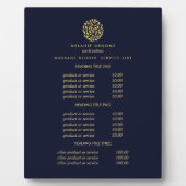 Gold Blätter Logo blau | Preise für Wellness-Cente Fotoplatte (Vorderseite)