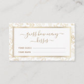 Gold Blätter Musterbeispiel: Wie viele Kisses Game Begleitkarte (Vorderseite)