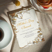 Gold Blätter Muttertagsbrunch Einladung