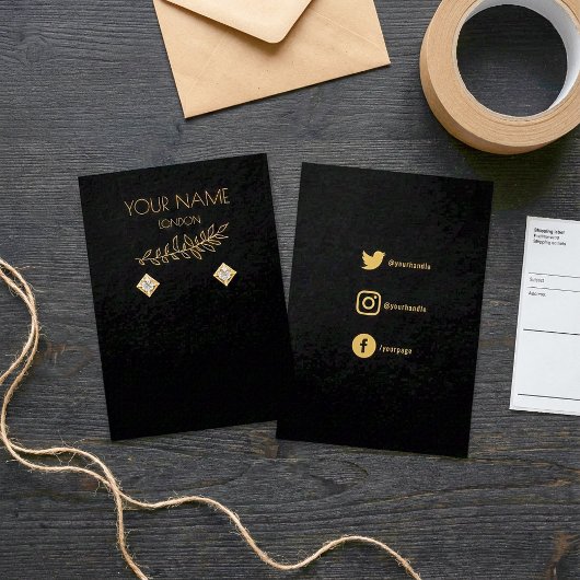 Gold-Blätter, Ohrring-Display-Karte