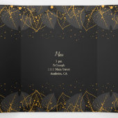 Gold-Blätter Quinceanera-Party Einladung (Innenseite Mitte)