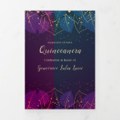 Gold-Blätter Quinceanera-Party Einladung (Cover)
