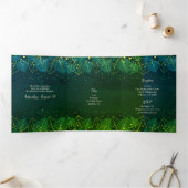 Gold-Blätter Quinceanera-Party Einladung (Innenseite)