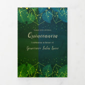 Gold-Blätter Quinceanera-Party Einladung (Cover)