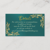 Gold-Blätter Rahmen auf Aquamarin, QR-Code Begleitkarte (Vorderseite)