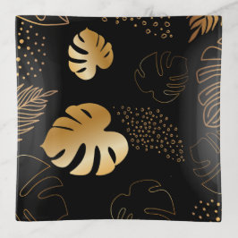 Gold Blätter Schwarz-Schmuckstück Dekoschale