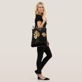 Gold Blätter Schwarze Tasche (Am Model)