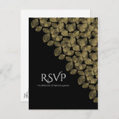 Gold Blätter Schwarzer Herbst Elegance Hochzeit RS Einladungspostkarte (Vorne/Hinten)