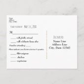 Gold Blätter Schwarzer Herbst Elegance Hochzeit RS Einladungspostkarte (Rückseite)